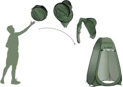 NordFalk Douchetent Pop-up 190 Cm - Camping Douche - Omkleedtent - Incl. Tentharingen En Draagtas - Groen -Campingwinkel 1200x848