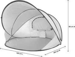 Deryan Luxe Pop Up Strandtent XXL - Anti-UV 50+ - Zilver -Campingwinkel 1200x907