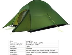 Cloud Up 3 Upgraded - Naturehike® - Tent 3 Persoons - Lichtgewicht Tent - Incl. Grondzeil - 20D 4000MM - Outdoor Kampeertent - Waterdicht - Hiking & Wandelen -Campingwinkel 1200x913