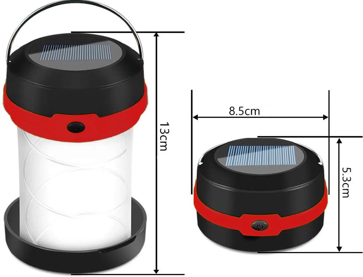 Solar LED Kampeerlamp 'Explorer' - Opvouwbaar - Op Zonne-energie 2 Solar LED Kampeerlamp 'Explorer' - Opvouwbaar - Op Zonne-energie - Afbeelding 2