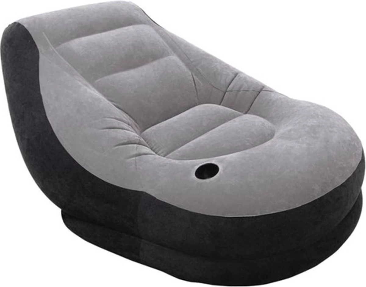 Intex Lounge Stoel - Ultra Lounge - Opblaasbaar - Grijs/zwart 2 Intex Lounge Stoel - Ultra Lounge - Opblaasbaar - Grijs/zwart - Afbeelding 2