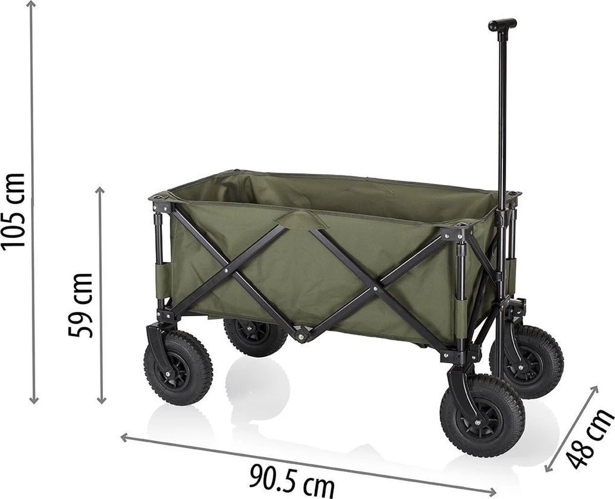 Campart Bolderkar HC-0915 - Opvouwbaar - Bolderwagen Met Stevig Harmonicaframe - Inclusief Opbergtas En Bodemplaat - Groen 6 Campart Bolderkar HC-0915 - Opvouwbaar - Bolderwagen Met Stevig Harmonicaframe - Inclusief Opbergtas En Bodemplaat - Groen - Afbeelding 6