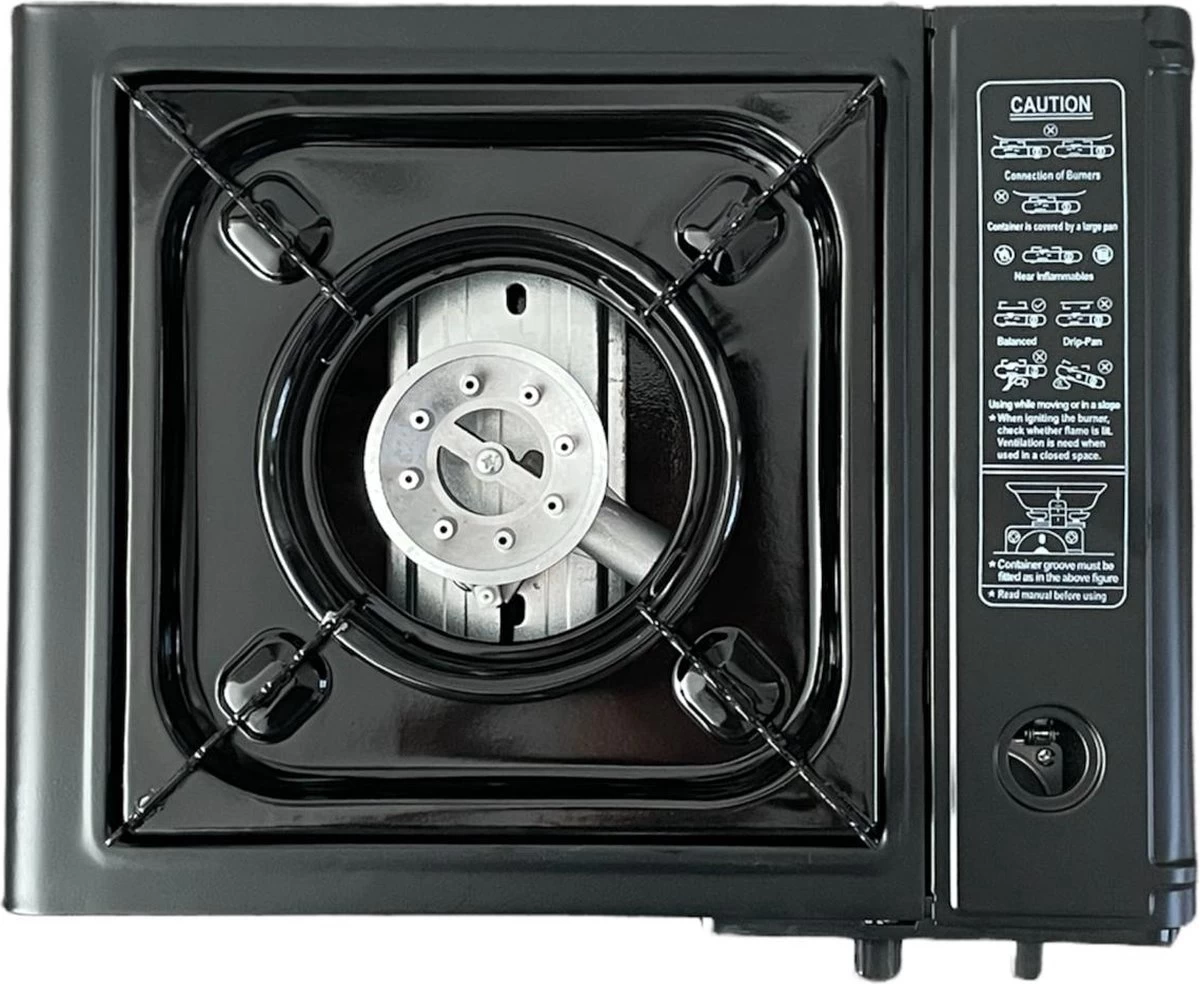 Campingman Draagbaar Gasfornuis - Campingkooktoestel - 1-Pits - Met Koffer 2 Campingman Draagbaar Gasfornuis - Campingkooktoestel - 1-Pits - Met Koffer - Afbeelding 2