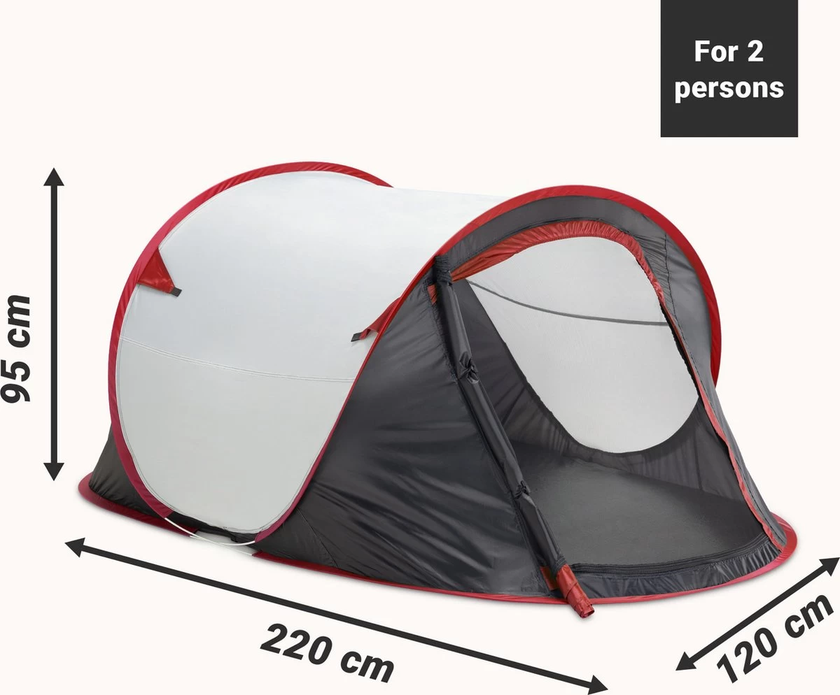 JEMIDI Tweepersoons Pop-up Tent - Opgooitent, Werptent Voor 2 Personen - Ideaal Als Festivaltent Of Kampeertent - Verschillende Kleuren 9 JEMIDI Tweepersoons Pop-up Tent - Opgooitent, Werptent Voor 2 Personen - Ideaal Als Festivaltent Of Kampeertent - Verschillende Kleuren - Afbeelding 9