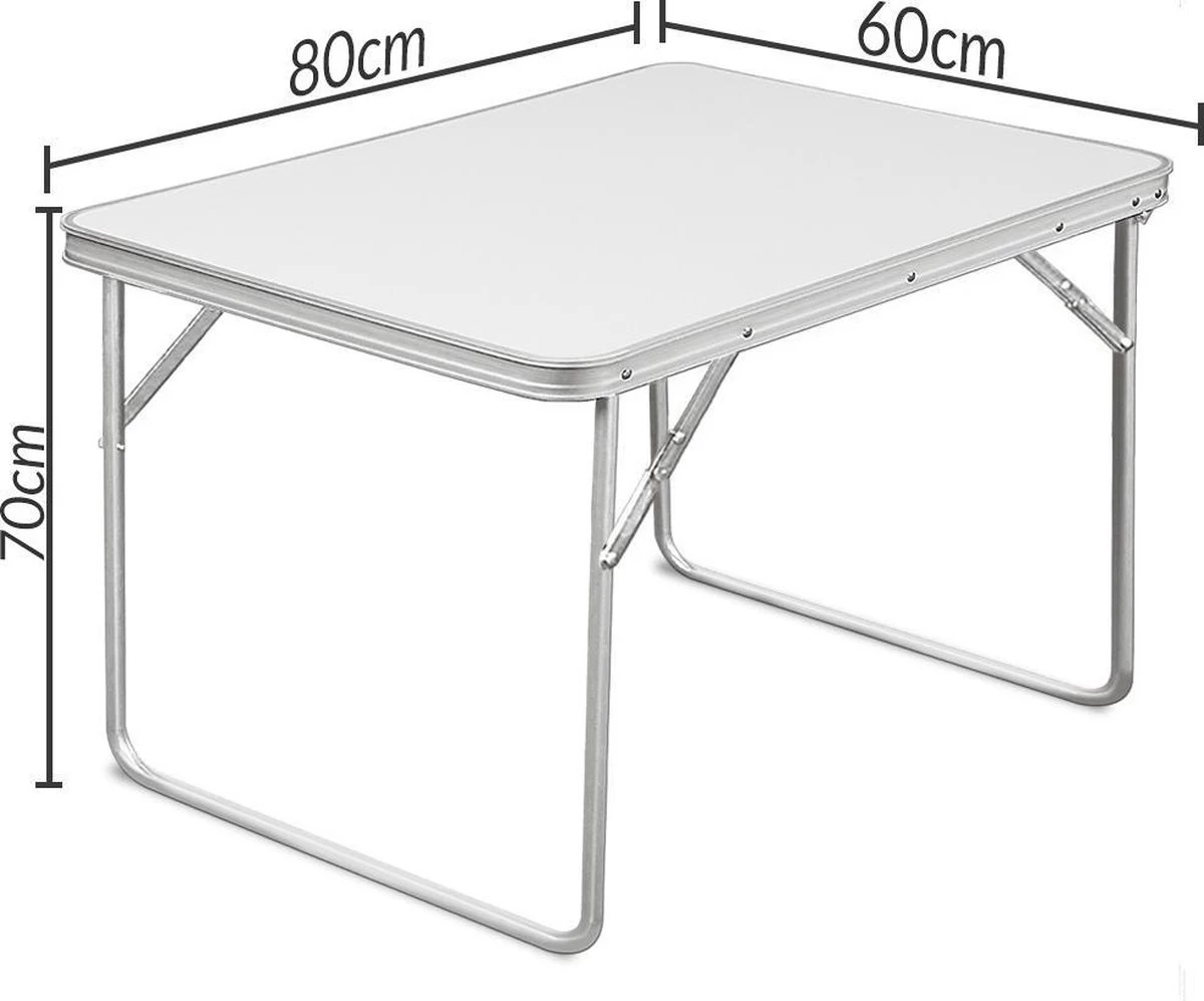Merkloos Aluminium Inklapbare Tuintafel - Campingtafel - 80x60x68 Cm 2 Merkloos Aluminium Inklapbare Tuintafel - Campingtafel - 80x60x68 Cm - Afbeelding 2