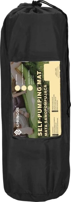 Springos Slaapmat | Zelfopblazend | 180 Cm | Inclusief Hoes | Zwart -Campingwinkel 426x1200 2