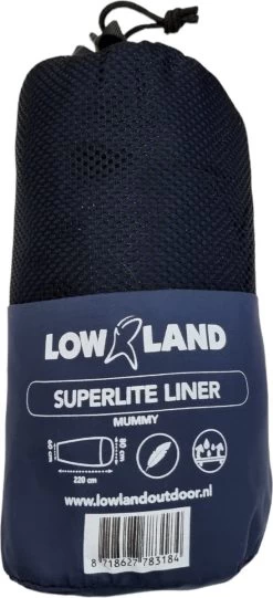 LOWLAND OUTDOOR® LAKENZAK - SUPERLITE - MUMMY MODEL - 220X80/70 CM - 280GR -Campingwinkel 548x1200