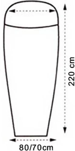 LOWLAND OUTDOOR® LAKENZAK - SUPERLITE - MUMMY MODEL - 220X80/70 CM - 280GR -Campingwinkel 599x1200