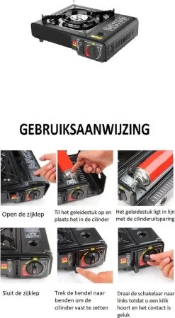 SMH LINE® Camping Kooktoestel - Draagbaar Gasfornuis - Incl. 10x Gasflessen En Koffer -Campingwinkel 660x1200 2