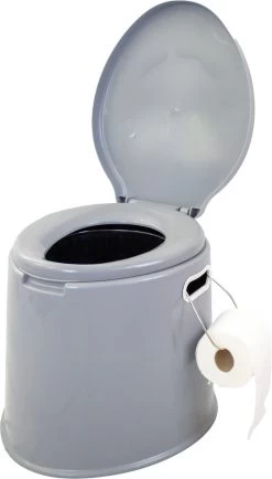 NordFalk Draagbaar Campingtoilet 6 Liter - Camping Toilet Met Binnenemmer - Incl. Deksel En Rolhouder
