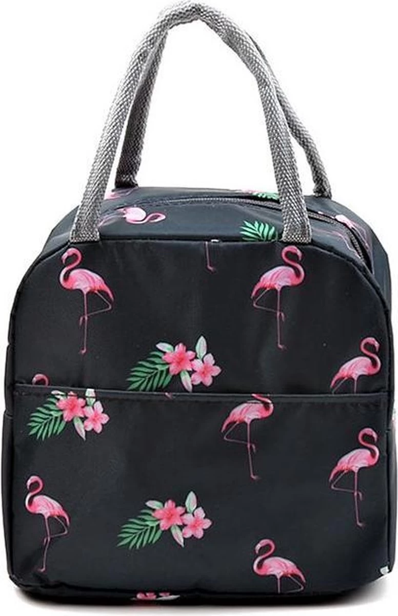 Koeltas - Lunchtas - Volwassenen En Kinderen - Compact & Handig: Zomer - Picknick -School - Lunch - Werk - Zwart Flamingo 1 Koeltas - Lunchtas - Volwassenen En Kinderen - Compact & Handig: Zomer - Picknick -School - Lunch - Werk - Zwart Flamingo