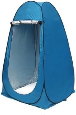 Merkloos 4 In 1 Pop-up Douchetent Voor Omkleden, Douchen, Toilet En Opslag - 1 Persoons Tent - Camping Douche En Omkleedtent - Inclusief Haringen En Draagtas - 190 X 110 X 110 Cm Blauw -Campingwinkel 788x1200