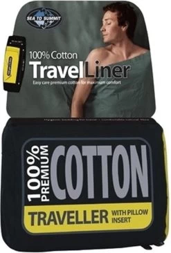 Sea To Summit - Premium Cotton Liner - Lakenzak - Katoen - Oceaan Blauw - Recht Model Lang -Campingwinkel 810x1200 1