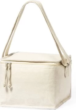 Merkloos Koeltas - Lunchtas - Koeltasje Lunch - Koelelementen - Isolatie - Volwassenen - Dames - Heren - 17 X 22 Cm - Katoen - Gebroken Wit