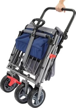 AREBOS Premium Steekwagen Met Dak Opvouwbare Tuinkar Handkar Bolderkar Blauw / Grijs -Campingwinkel 840x1200 2