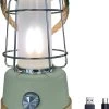 Skandika Kiruna LED-Lamp – Tentlampen – Campinglampen – Buiten Lantaarn – Buitenverlichting – Buiten Lamp - Retro Outdoor Camping Lamp Met Powerbank, Traploos Dimbaar, Draadloos, Oplaadbare Batterij, USB, Warm En Koud Wit, 75h Lichtduur – Groen