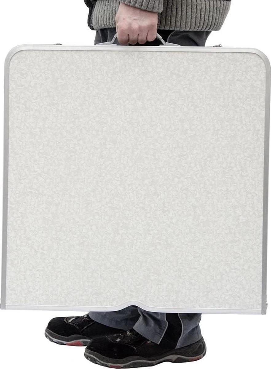 Aluminium Kampeertafel 120x60cm - Campingtafel Inklapbaar - 3-voudig Verstelbare Vouwtafel Grijs 2 Aluminium Kampeertafel 120x60cm - Campingtafel Inklapbaar - 3-voudig Verstelbare Vouwtafel Grijs - Afbeelding 2