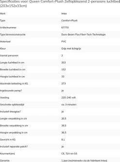 Intex Comfort-plush Full Luchtbed - 2-persoons - 203x152x33 Cm 27 Intex Comfort-plush Full Luchtbed - 2-persoons - 203x152x33 Cm -Campingwinkel 888x1200 2