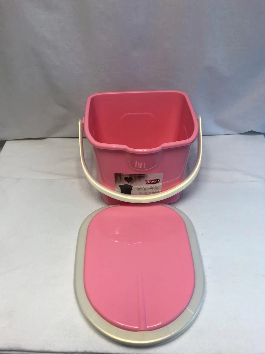 Branq Toiletemmer Draagbaar Met Deksel - 15,5L - Roze 3 Branq Toiletemmer Draagbaar Met Deksel - 15,5L - Roze - Afbeelding 3
