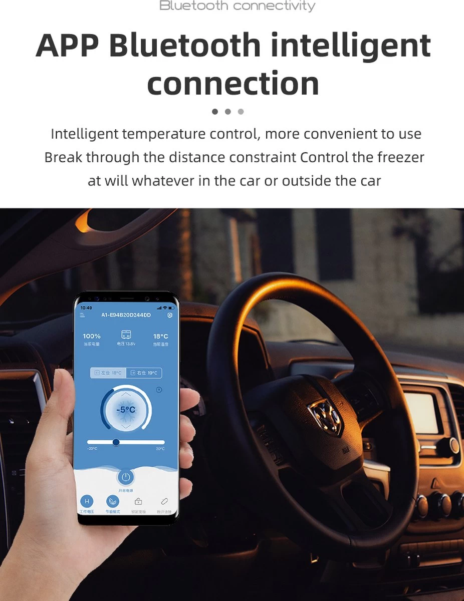 Alpicool 55L - Koelkast/vriezer - 12V-24V/230V - Compressor - APP - Voor Auto En Huis - Outdoor Camping Benodigdheden 6 Alpicool 55L - Koelkast/vriezer - 12V-24V/230V - Compressor - APP - Voor Auto En Huis - Outdoor Camping Benodigdheden - Afbeelding 6