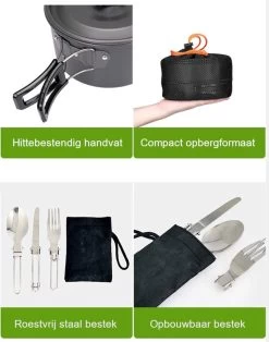 Hikr® Camping Pannenset - Complete 22-delige Kookset - Lichtgewicht - Kookgerei Servies - Outdoor - BPA-vrij - Keukengerei Set -Campingwinkel 945x1200 3