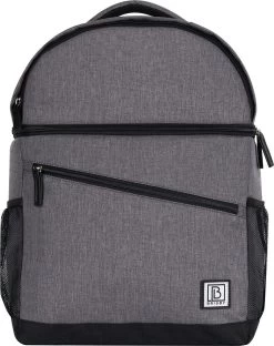 Brisby 4 Laags Geïsoleerde Koeltas Rugzak - 25 Liter - Met Handige Vakken Voor Bestek En Essentials - Waterafstotend Materiaal - Donkergrijs -Campingwinkel 950x1200