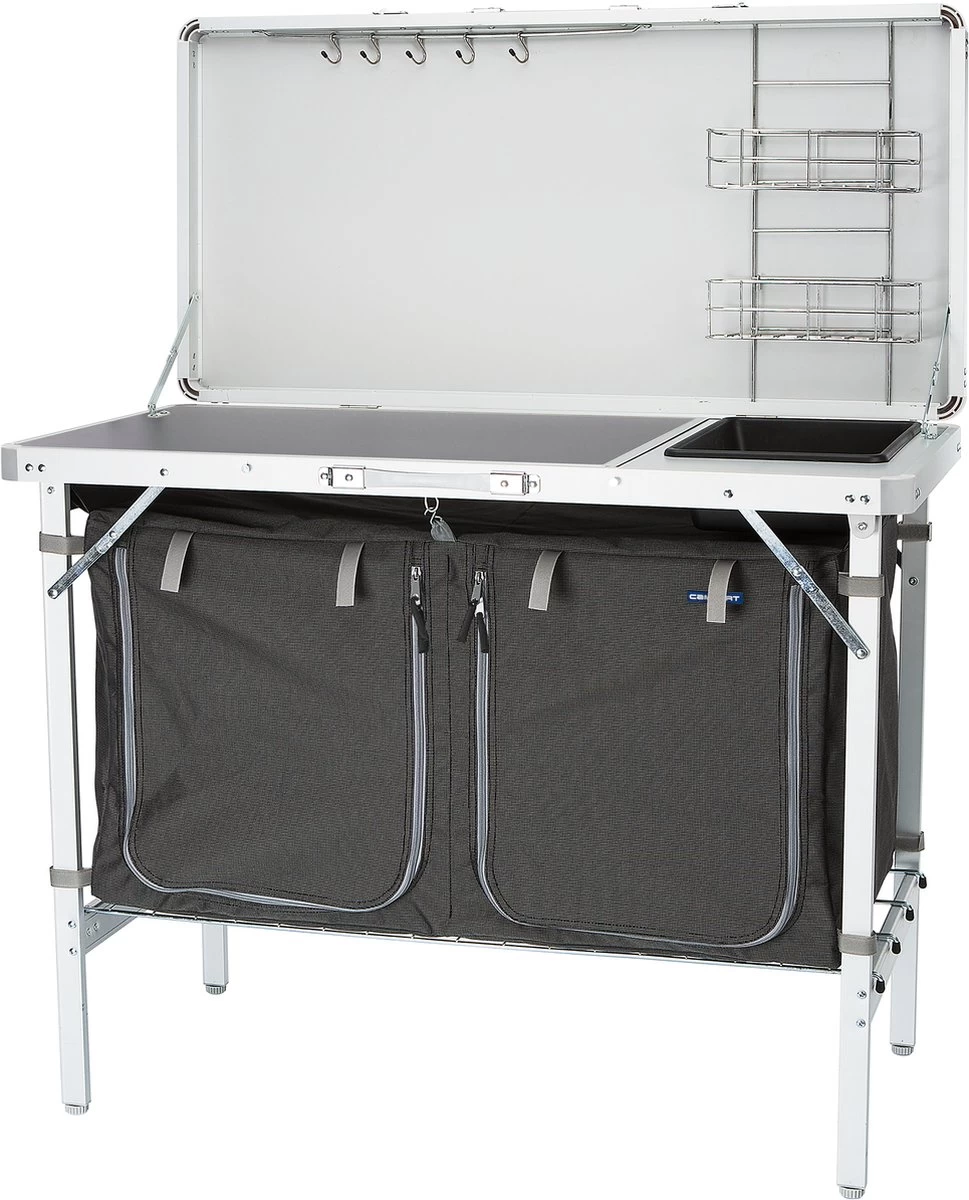 Campart Campingkeuken KI-0757 – Complete Keuken En Campingkast – Opvouwbaar En Inclusief Draagtas - Grijs 10 Campart Campingkeuken KI-0757 – Complete Keuken En Campingkast – Opvouwbaar En Inclusief Draagtas - Grijs - Afbeelding 10