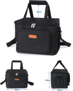 Lunchtas - Koeltas Voor Dames En Heren - Cool Bag - 4 Laags Geïsoleerde Koeltas - Kleine Cooler - Lunch Box - Lunchtas 15 Liter- Zwart -Campingwinkel 969x1200 4