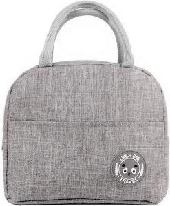 Koeltas - Lunchtas - Volwassenen En Kinderen - Compact & Handig: Zomer - Picknick -School - Lunch - Werk - Klassiek Grijs