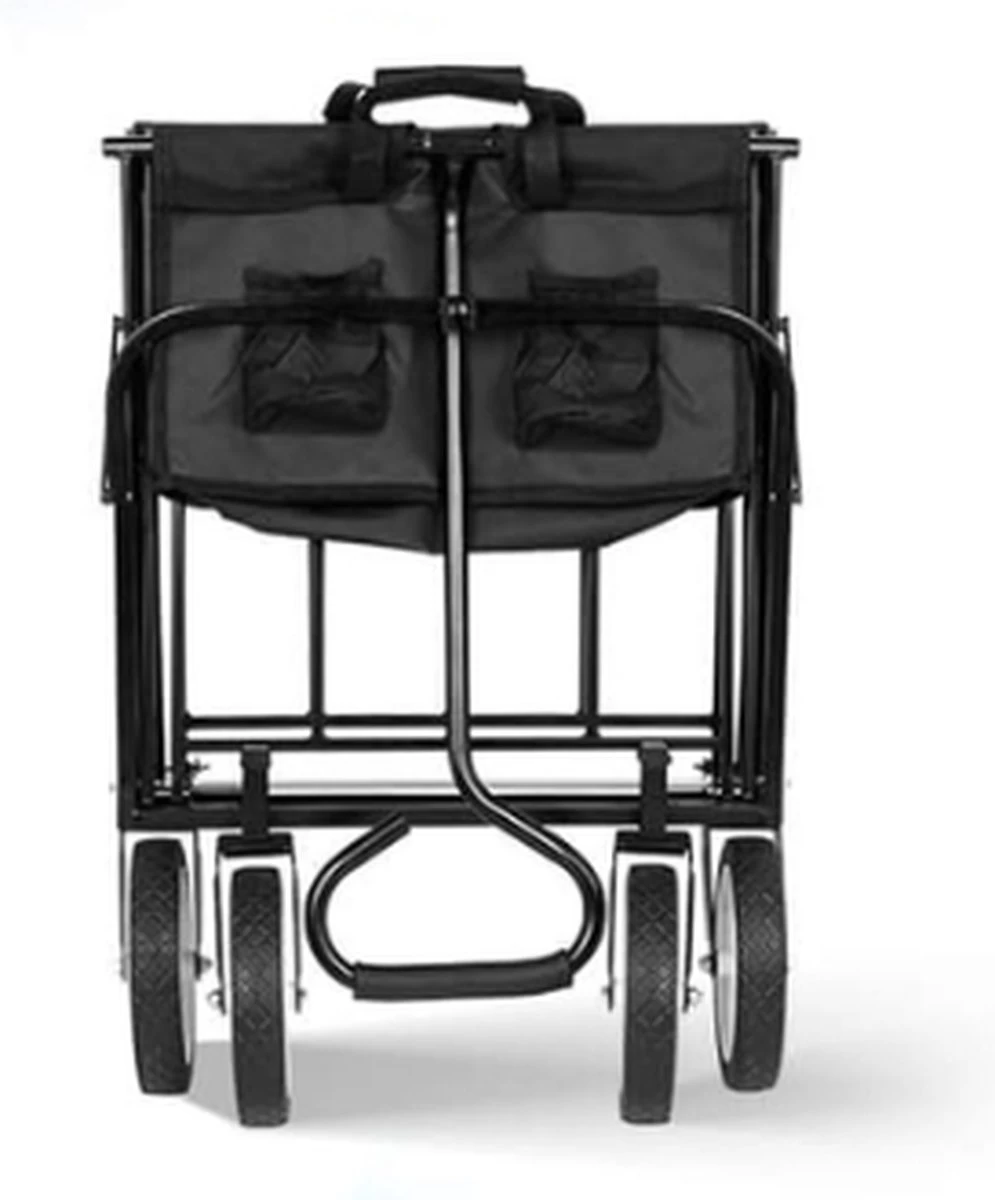 Rijoka Opvouwbare Bolderkar Mét Harde Bodem | Zwart 3 Rijoka Opvouwbare Bolderkar Mét Harde Bodem | Zwart - Afbeelding 3