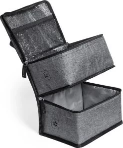 Merkloos Koeltas Met Dubbel Compartiment - Lunchtas - Koeltasje Lunch - Koelelementen - Koud - Warm - Isolatie - Volwassenen - Dames - Heren - 14 X 22 Cm - Polyester - RPET - Aluminium - Grijs -Campingwinkel 997x1200 3
